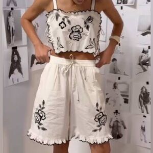 Free People Marin Shorts - Floral Embroidered Shorts